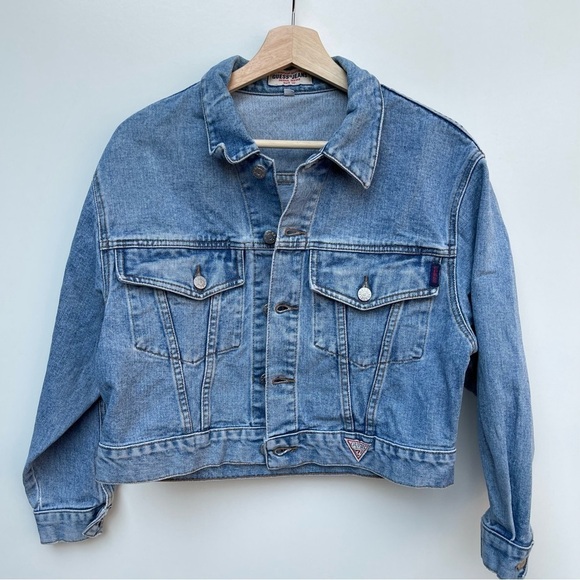 Guess Jeans Vintage Denim Jacket Size S Button Front - Picture 2 of 12